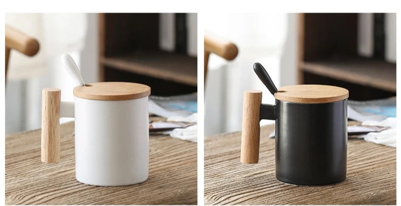 Ceramic Mug with Wooden Handle