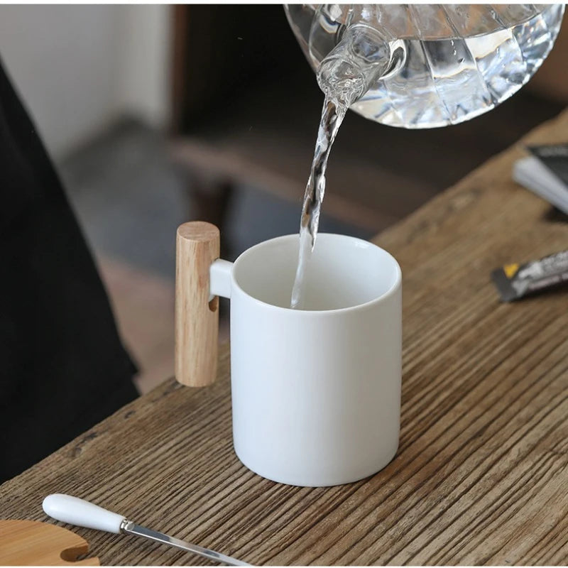 Ceramic Mug with Wooden Handle