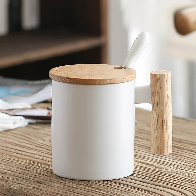 Ceramic Mug with Wooden Handle