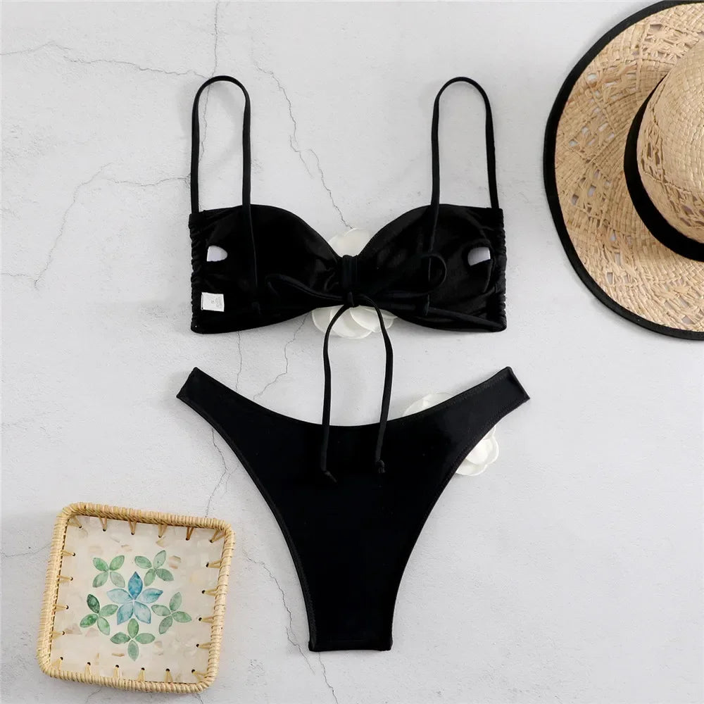 Bianca Flower Bandeau Bikini Set