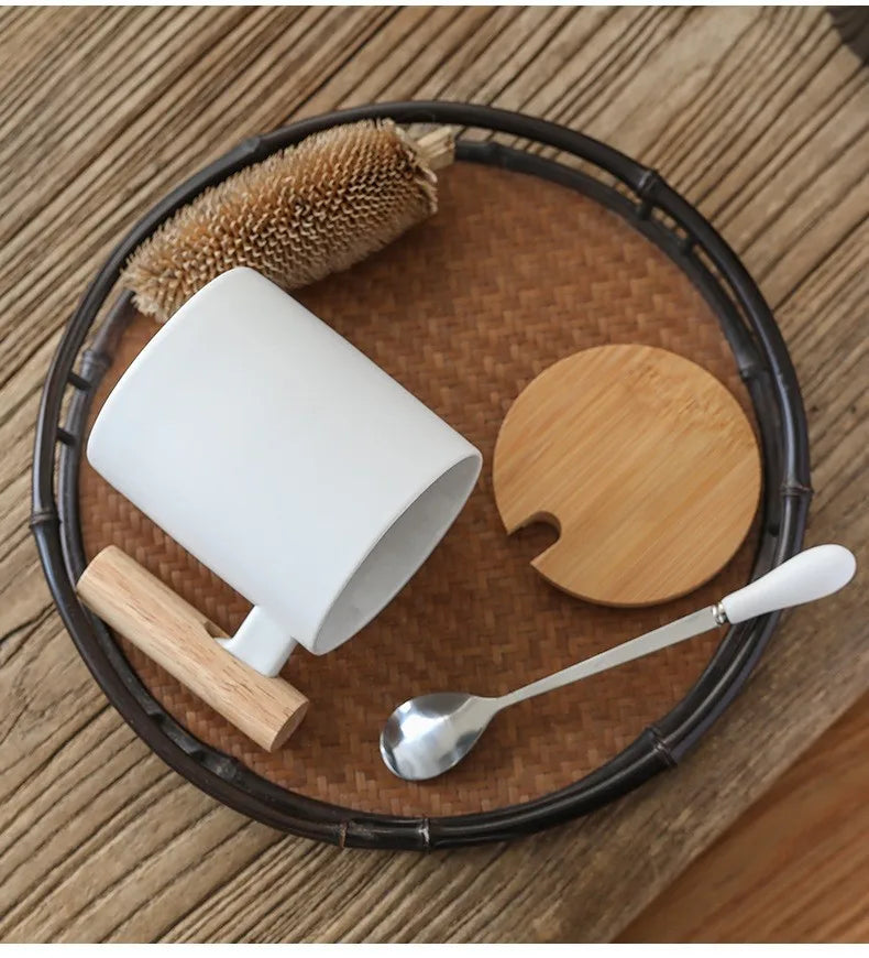 Ceramic Mug with Wooden Handle