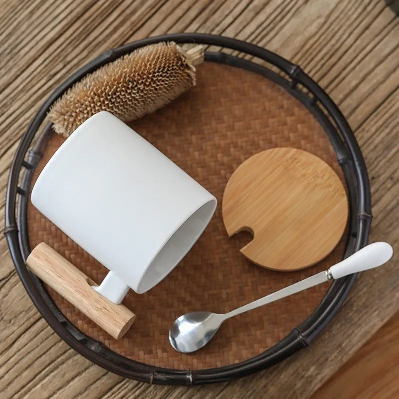 Ceramic Mug with Wooden Handle