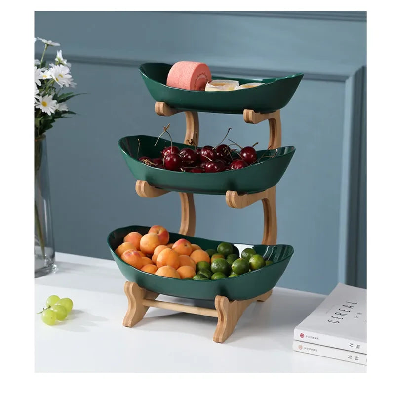 Ceramic Three-Layer Fruit & Snack Plate