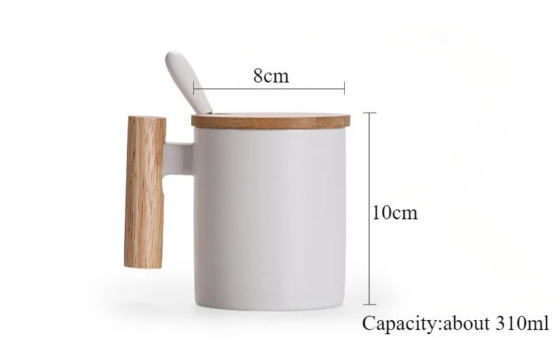 Ceramic Mug with Wooden Handle