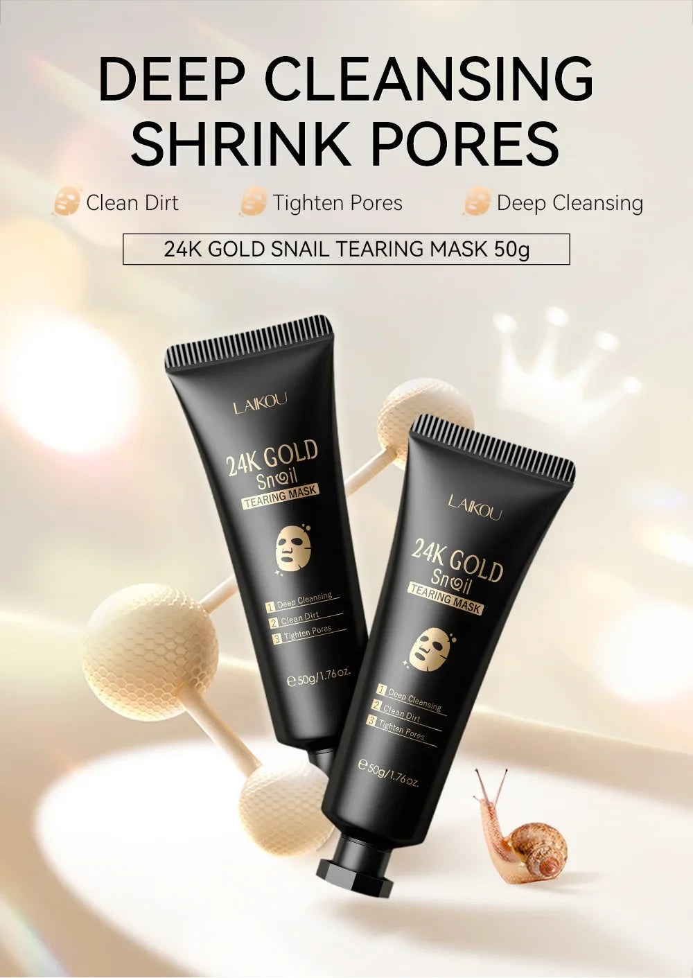 24K Gold Snail Peel-Off Face Mask