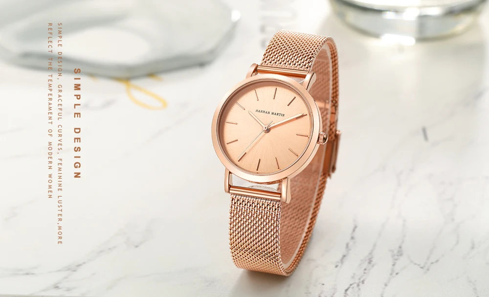 Hannah Martin Rose Gold Ladies’ Quartz Watch