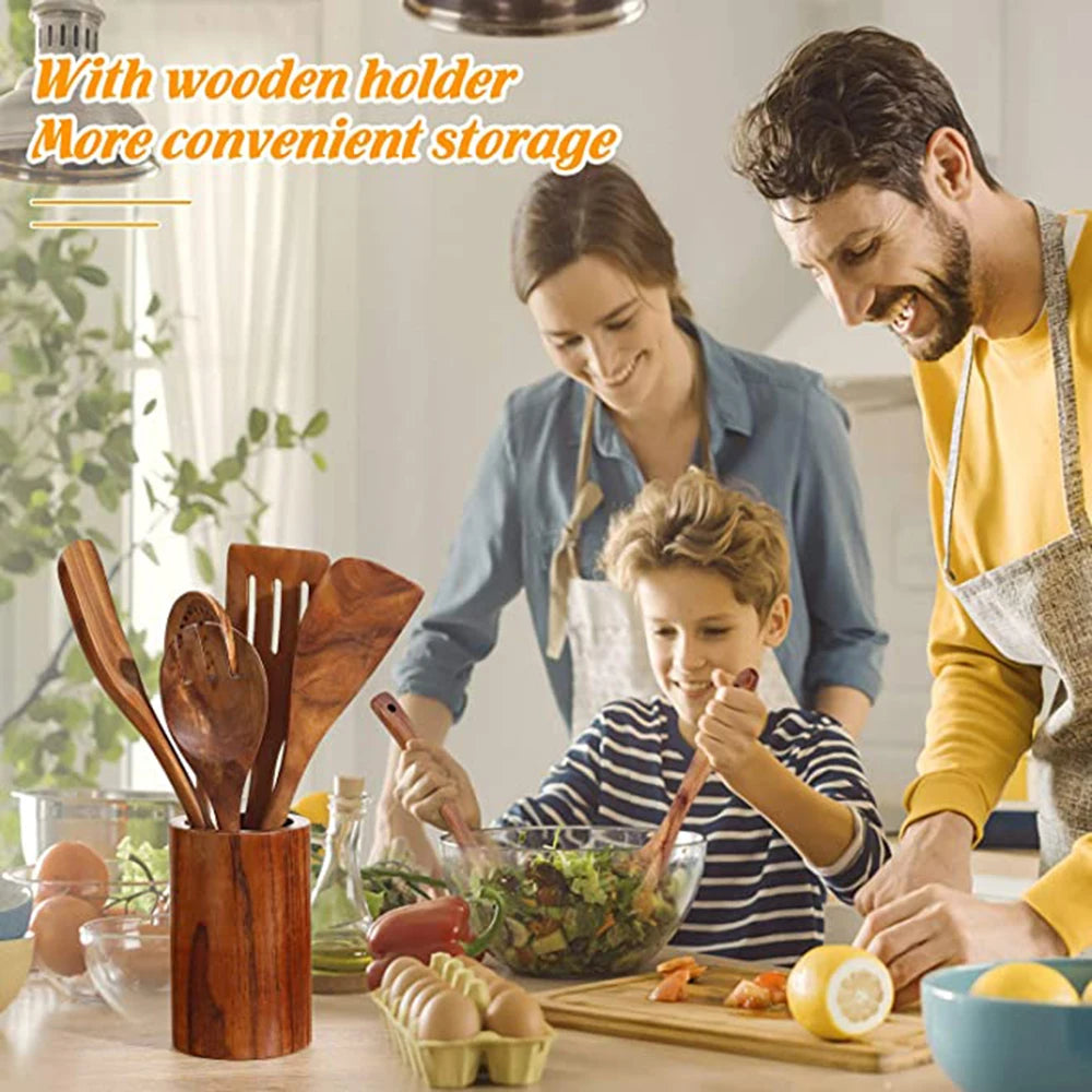 Teak Wooden Kitchen Utensil Set