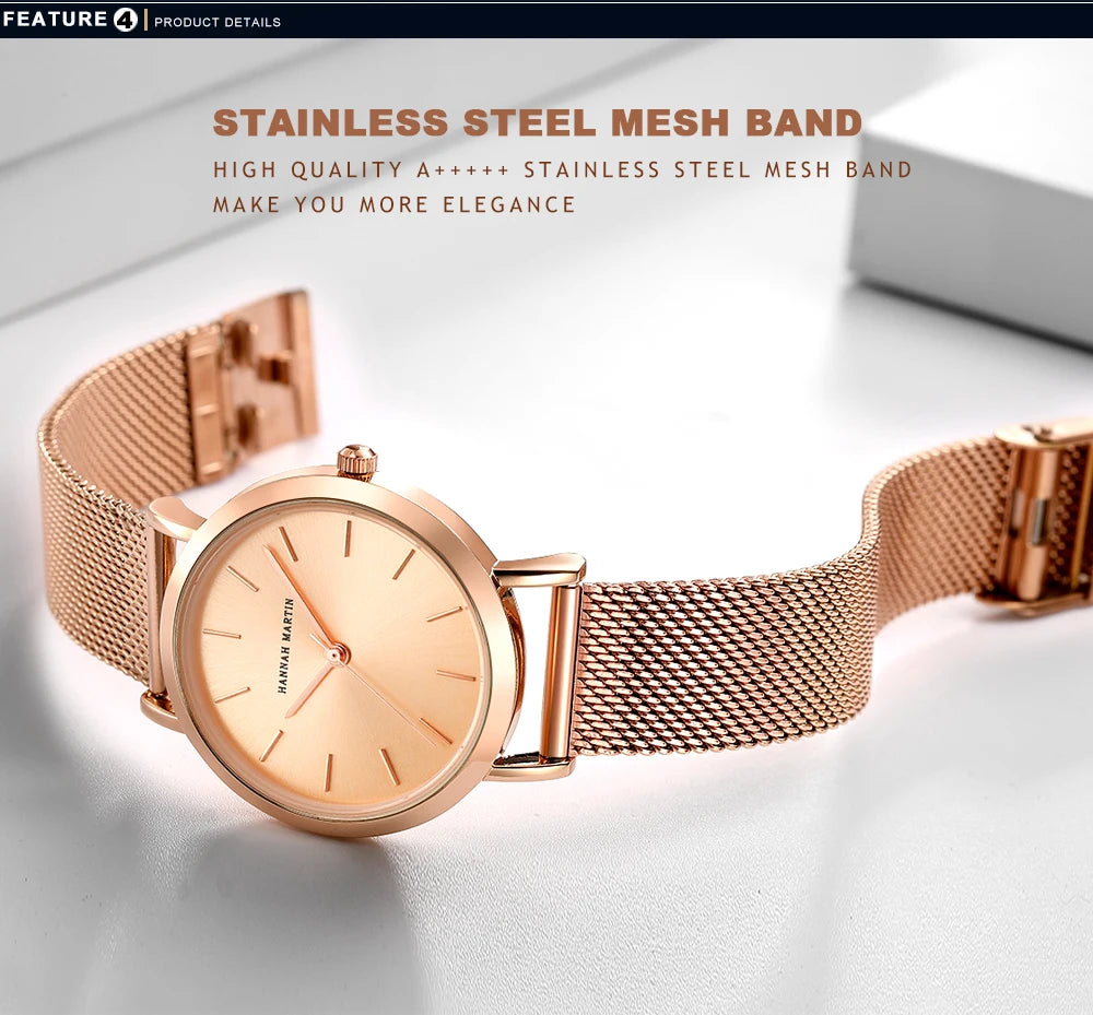 Hannah Martin Rose Gold Ladies’ Quartz Watch