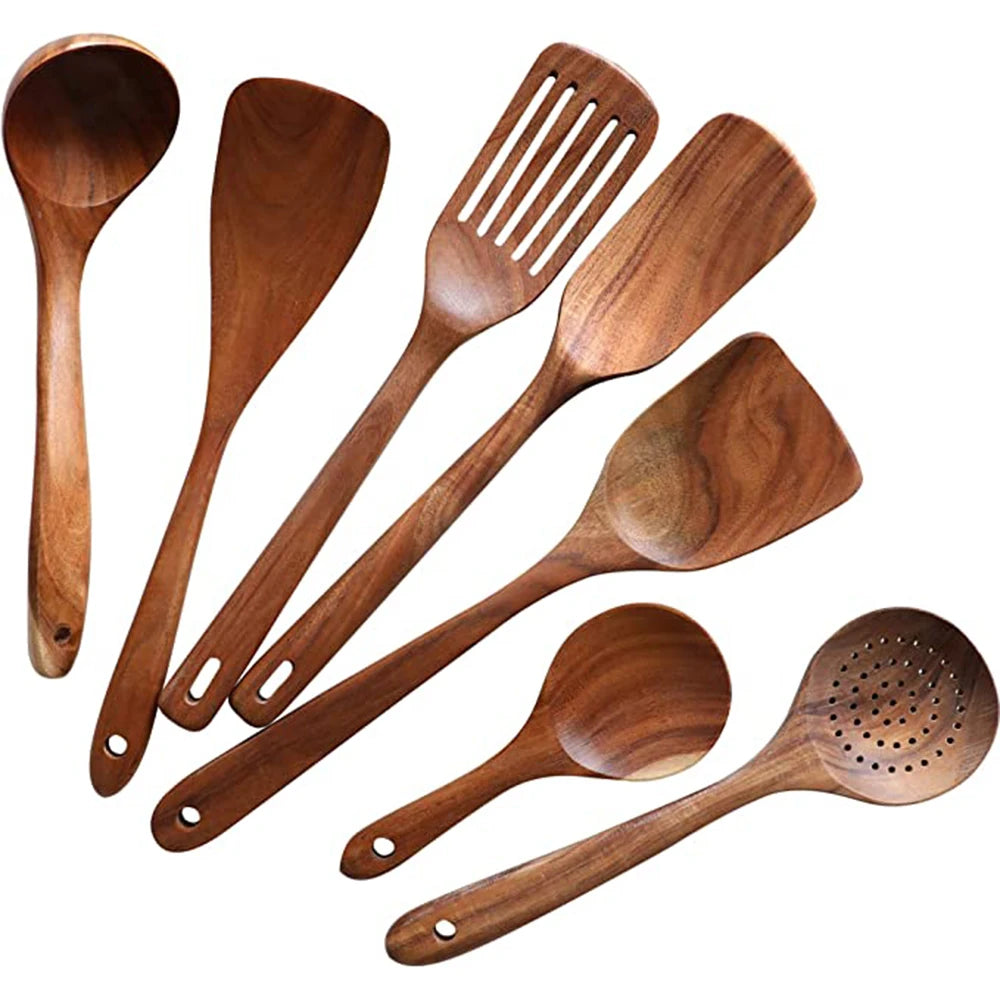 Teak Wooden Kitchen Utensil Set