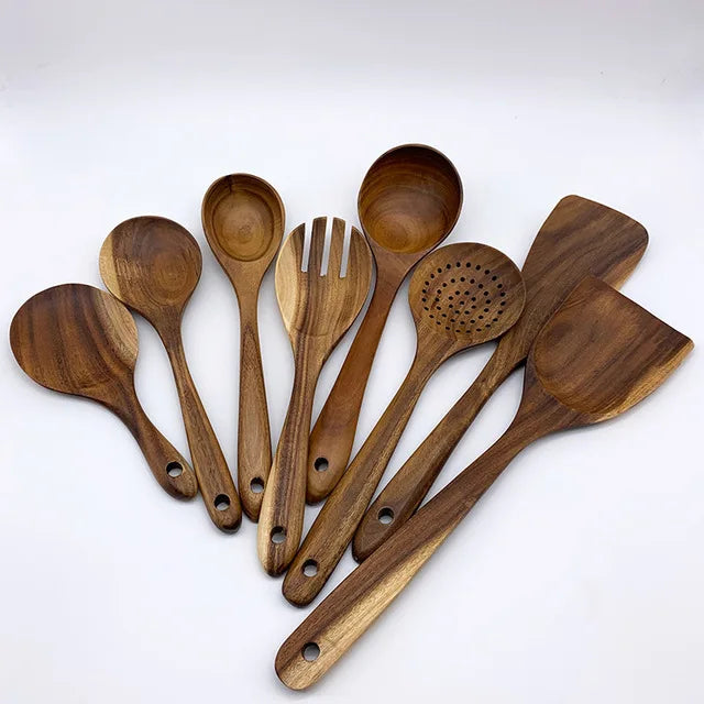 Teak Wooden Kitchen Utensil Set