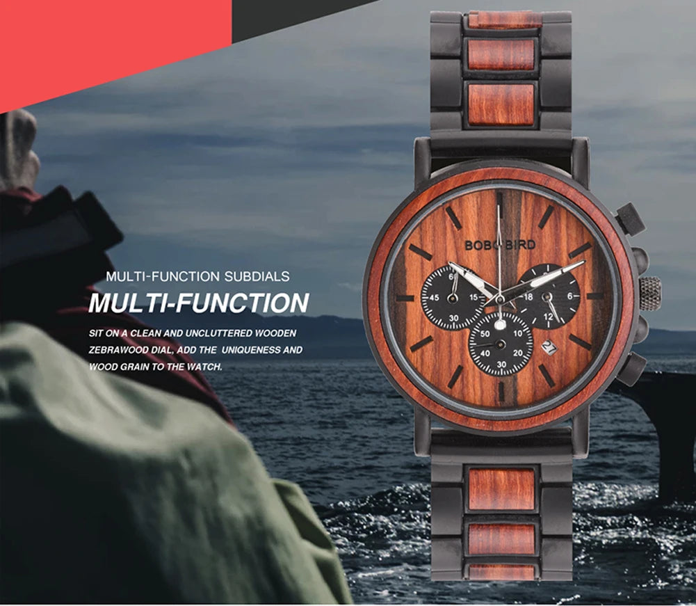 Men’s Wooden Chronograph Watch
