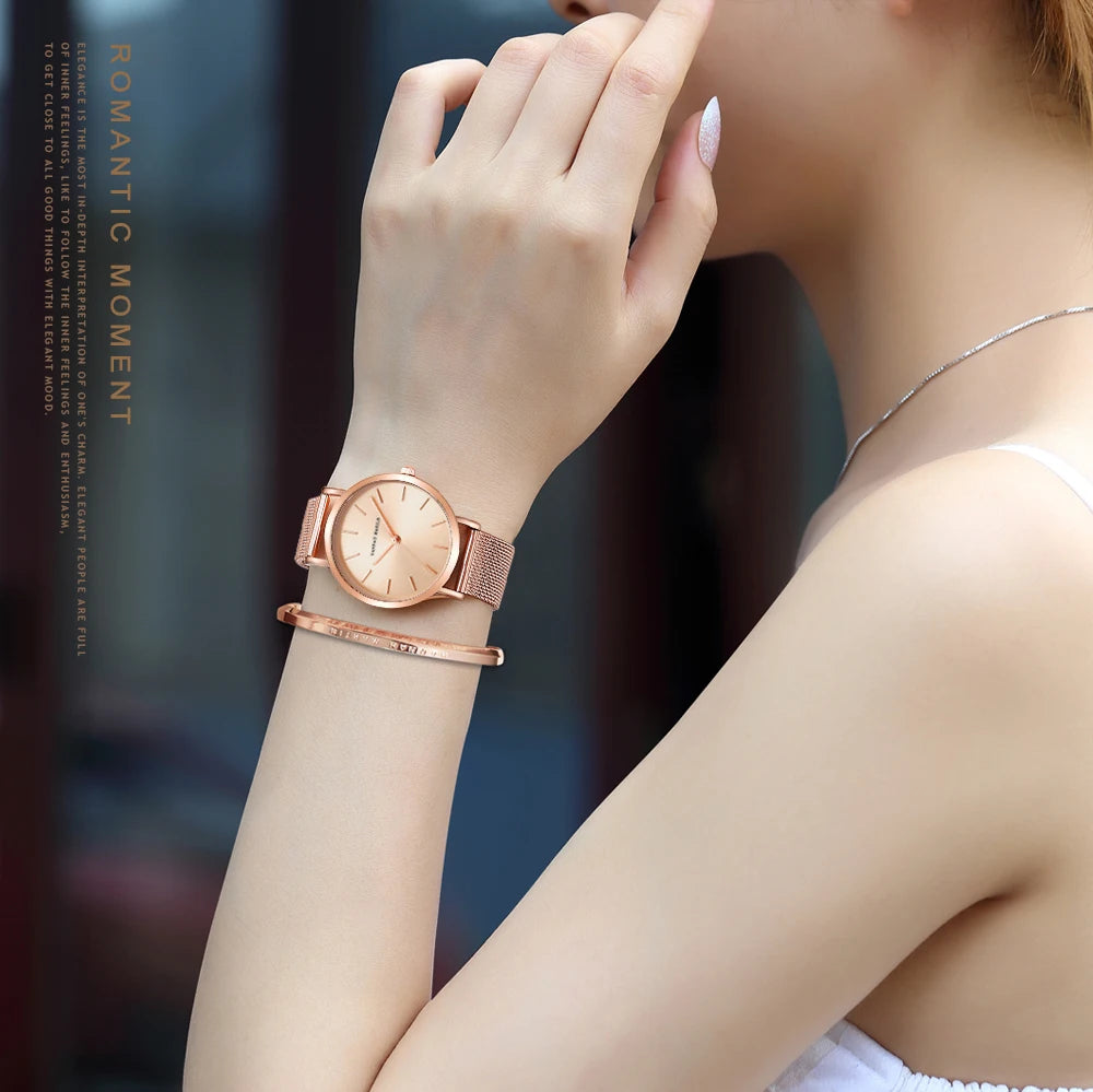 Hannah Martin Rose Gold Ladies’ Quartz Watch