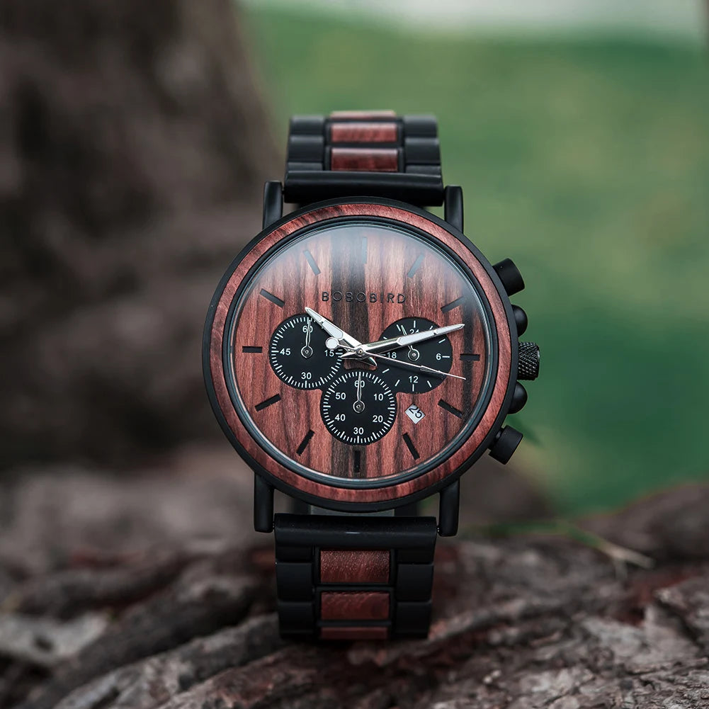 Men’s Wooden Chronograph Watch