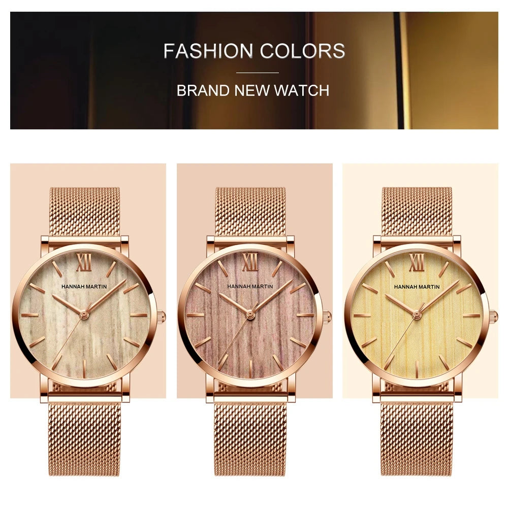 Hannah Martin Rose Gold Ladies’ Quartz Watch