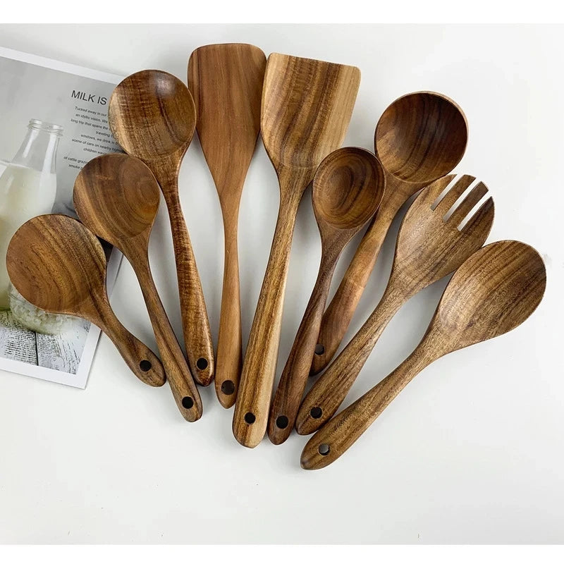 Teak Wooden Kitchen Utensil Set