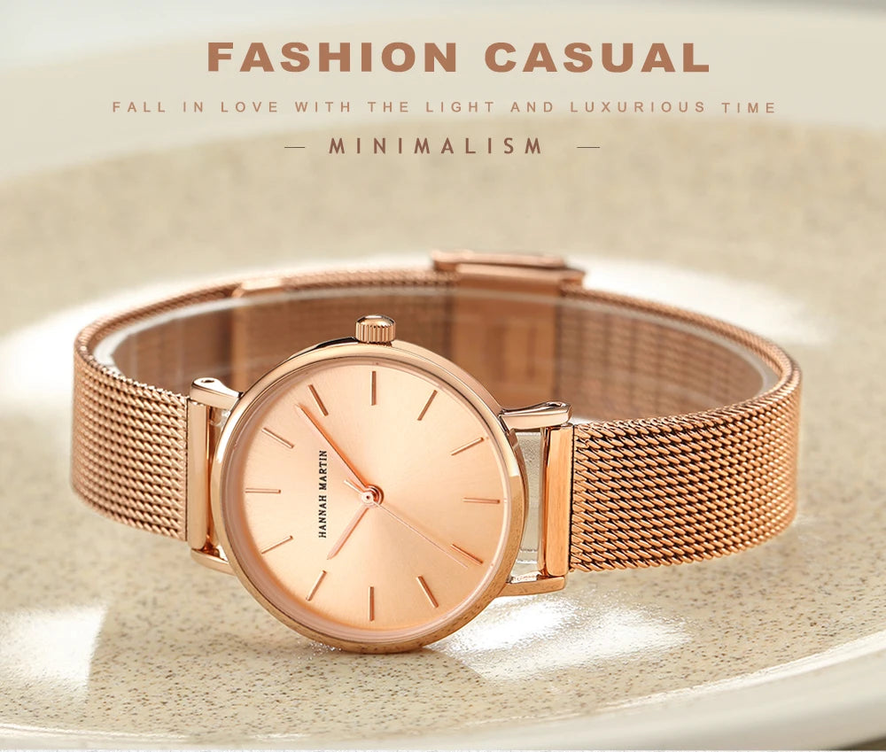 Hannah Martin Rose Gold Ladies’ Quartz Watch
