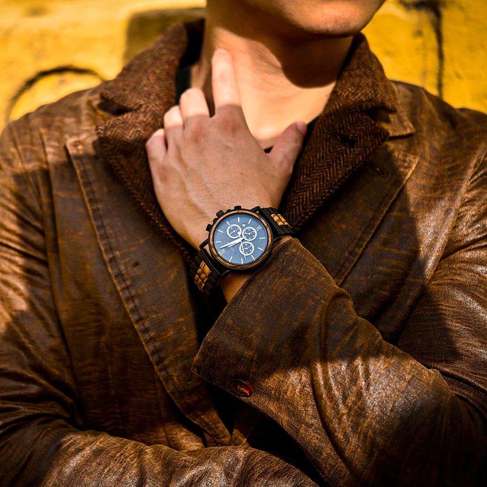 Men’s Wooden Chronograph Watch