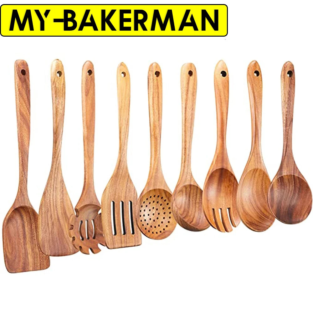 Teak Wooden Kitchen Utensil Set
