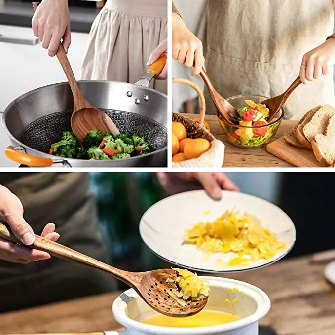 Teak Wooden Kitchen Utensil Set