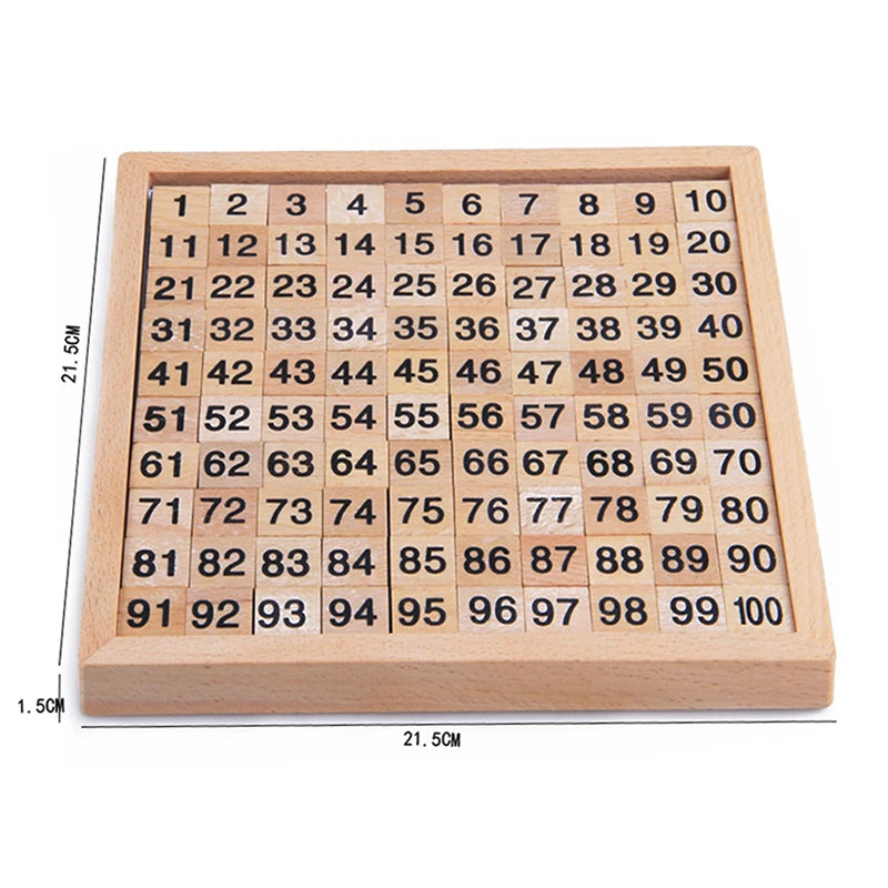 Montessori Wooden Number Puzzle – 1 to 100 Counting & Cognitive Toy