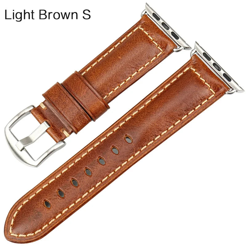 MAIKES Vintage Leather Strap for Apple Watch