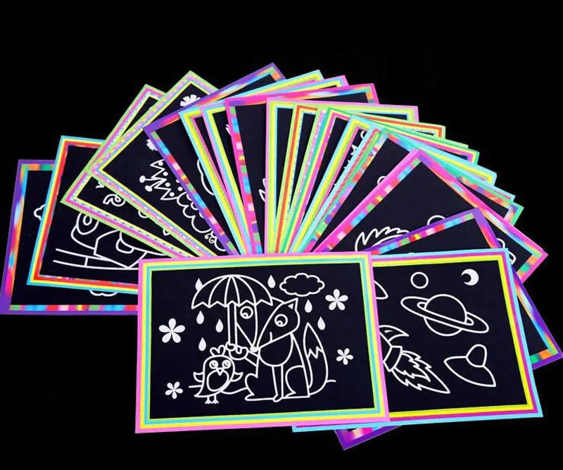 Scratch Art Paper Set – 10pcs