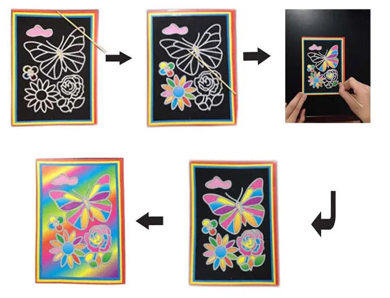 Scratch Art Paper Set – 10pcs