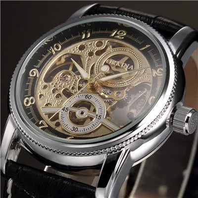 MG ORKINA Men’s Golden Skeleton Mechanical Watch