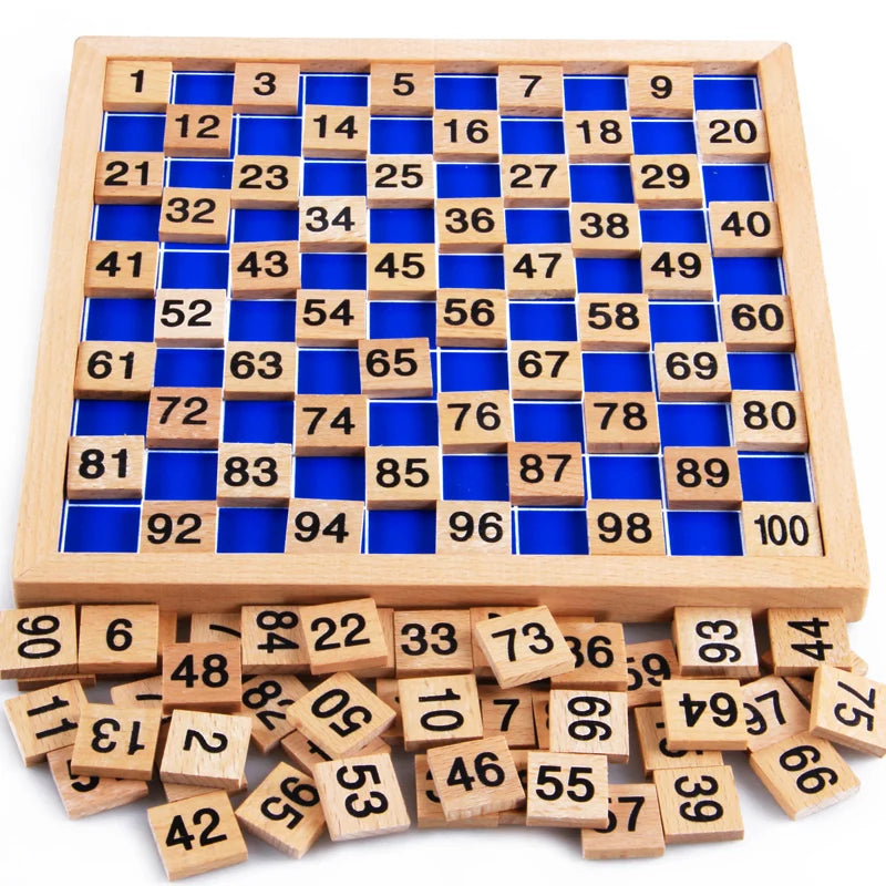 Montessori Wooden Number Puzzle – 1 to 100 Counting & Cognitive Toy