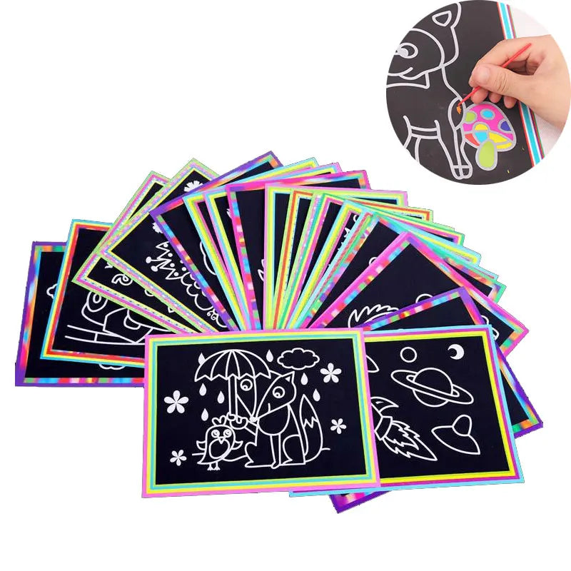 Scratch Art Paper Set – 10pcs