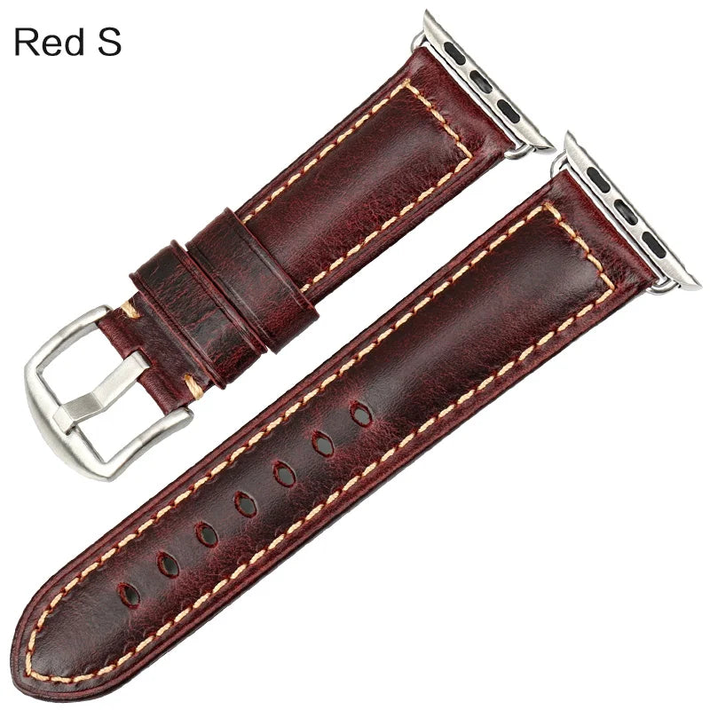 MAIKES Vintage Leather Strap for Apple Watch