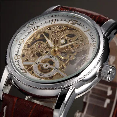 MG ORKINA Men’s Golden Skeleton Mechanical Watch