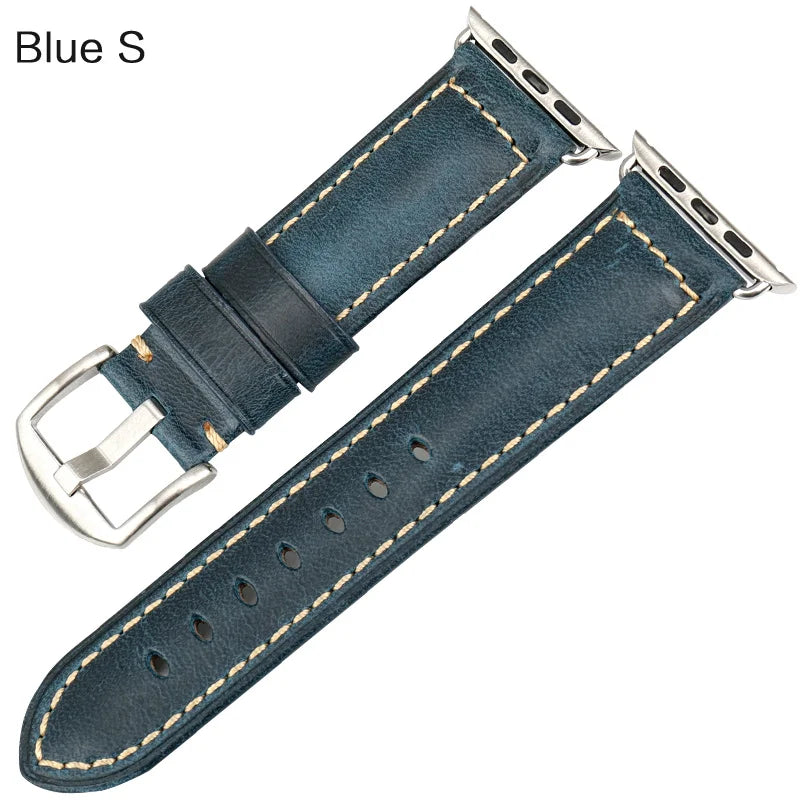 MAIKES Vintage Leather Strap for Apple Watch