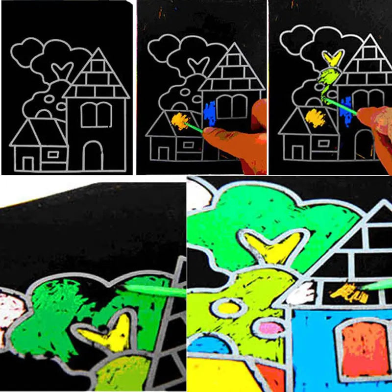 Scratch Art Paper Set – 10pcs