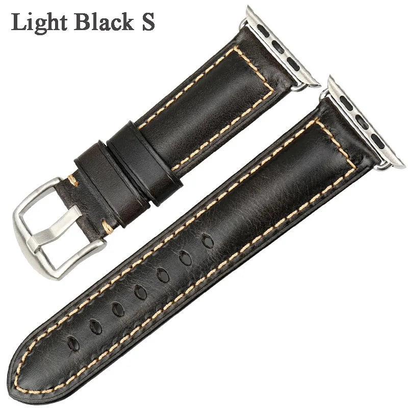 MAIKES Vintage Leather Strap for Apple Watch