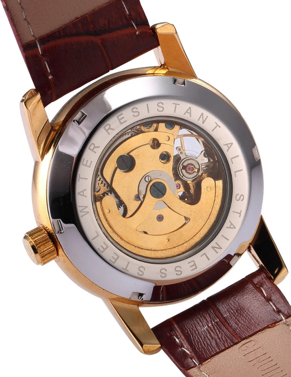 MG ORKINA Men’s Golden Skeleton Mechanical Watch