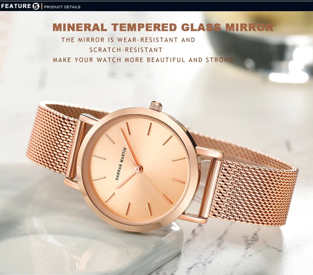 Hannah Martin Rose Gold Ladies’ Quartz Watch