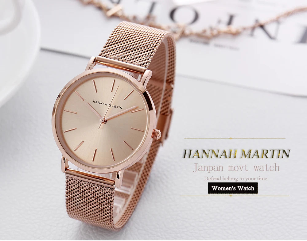 Hannah Martin Rose Gold Ladies’ Quartz Watch