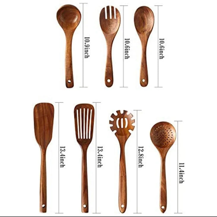 Teak Wooden Kitchen Utensil Set