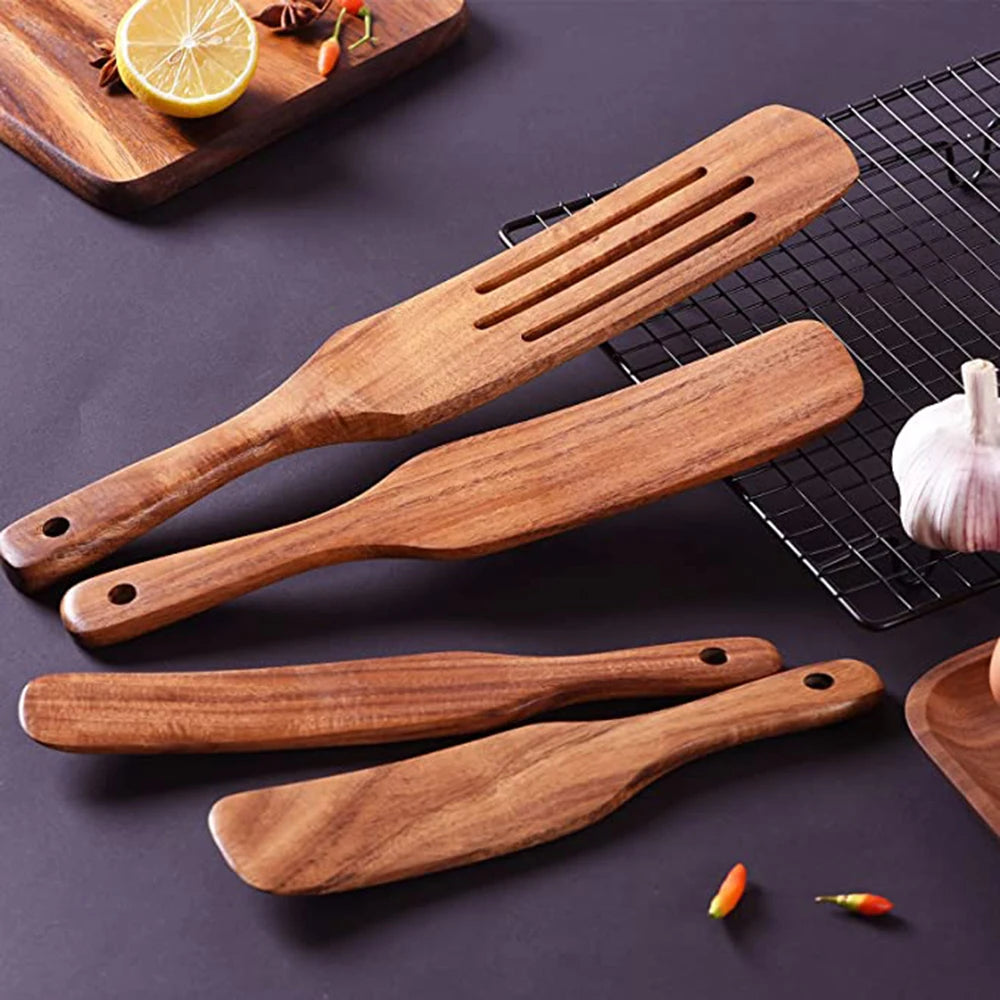 Teak Wooden Kitchen Utensil Set
