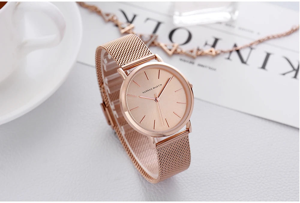 Hannah Martin Rose Gold Ladies’ Quartz Watch