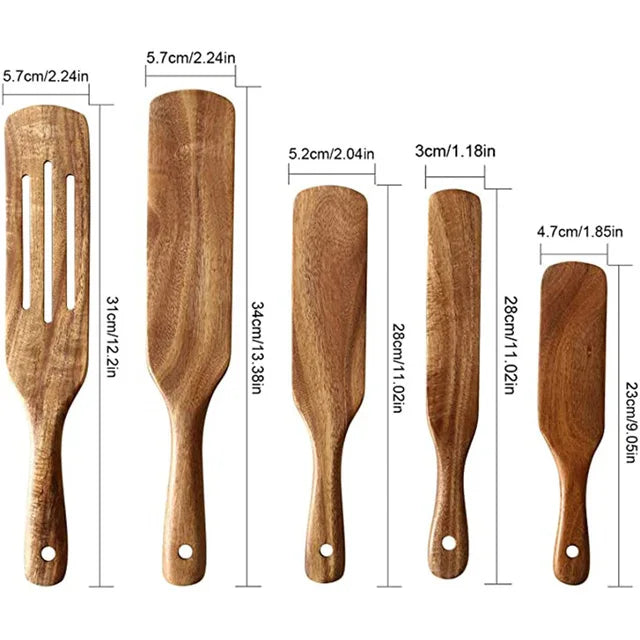 Teak Wooden Kitchen Utensil Set