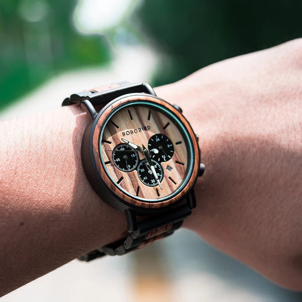 Men’s Wooden Chronograph Watch