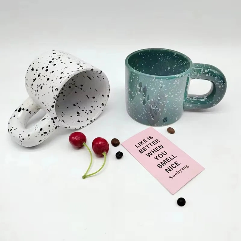 Anamorphic Ink Splash Porcelain Mug