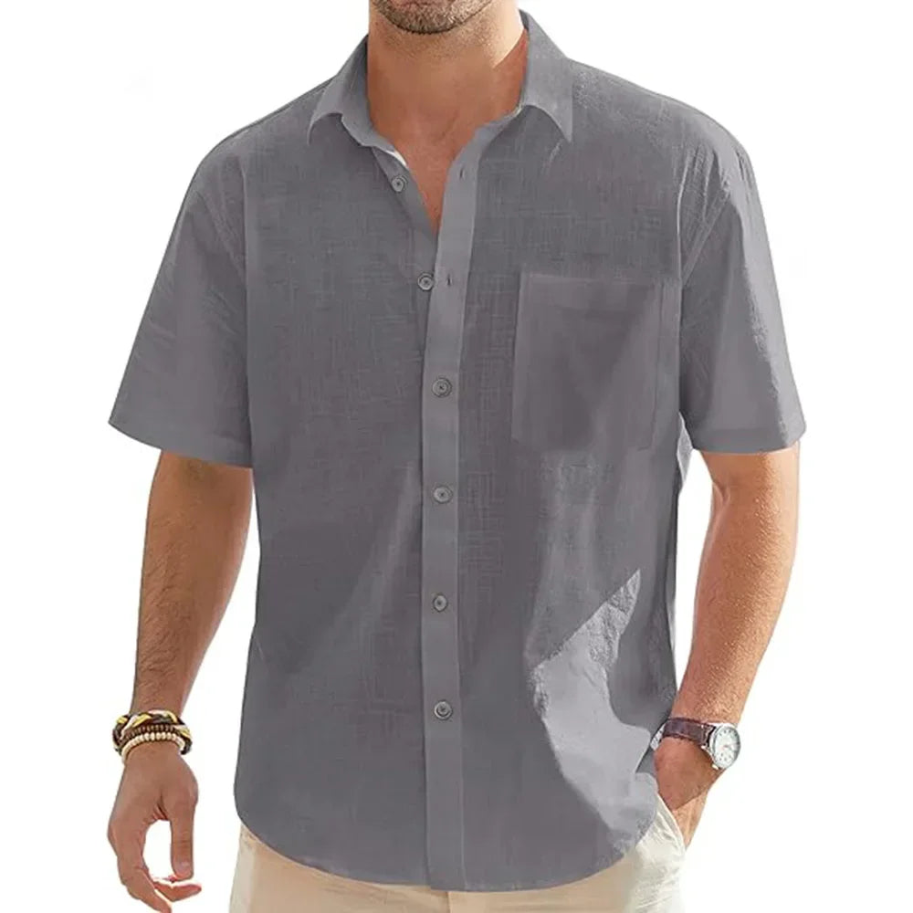 Cotton Linen Short Sleeve Shirt