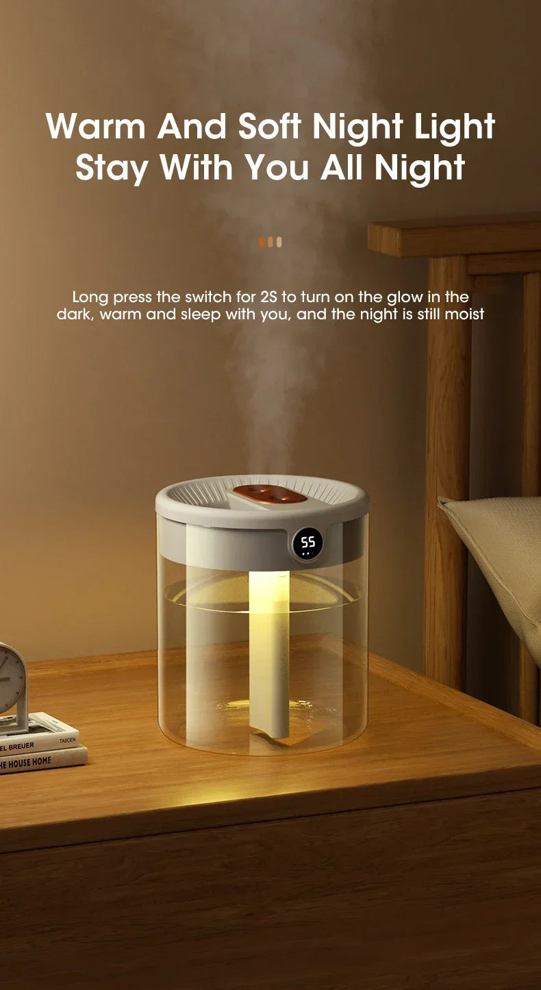 Dual Nozzle Humidifier with Night Light – 2L