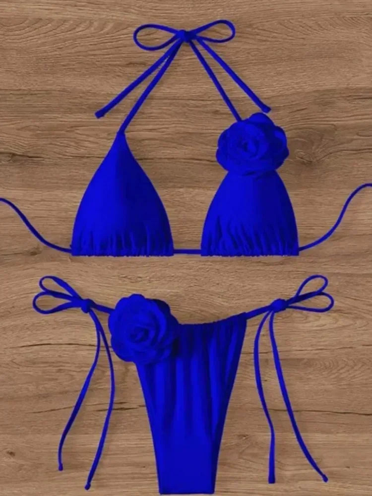 Bianca Flower Bandeau Bikini Set
