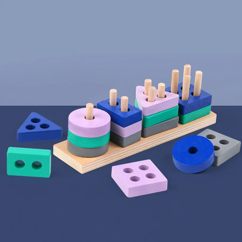 Montessori Wooden Colour & Shape Matching Puzzle