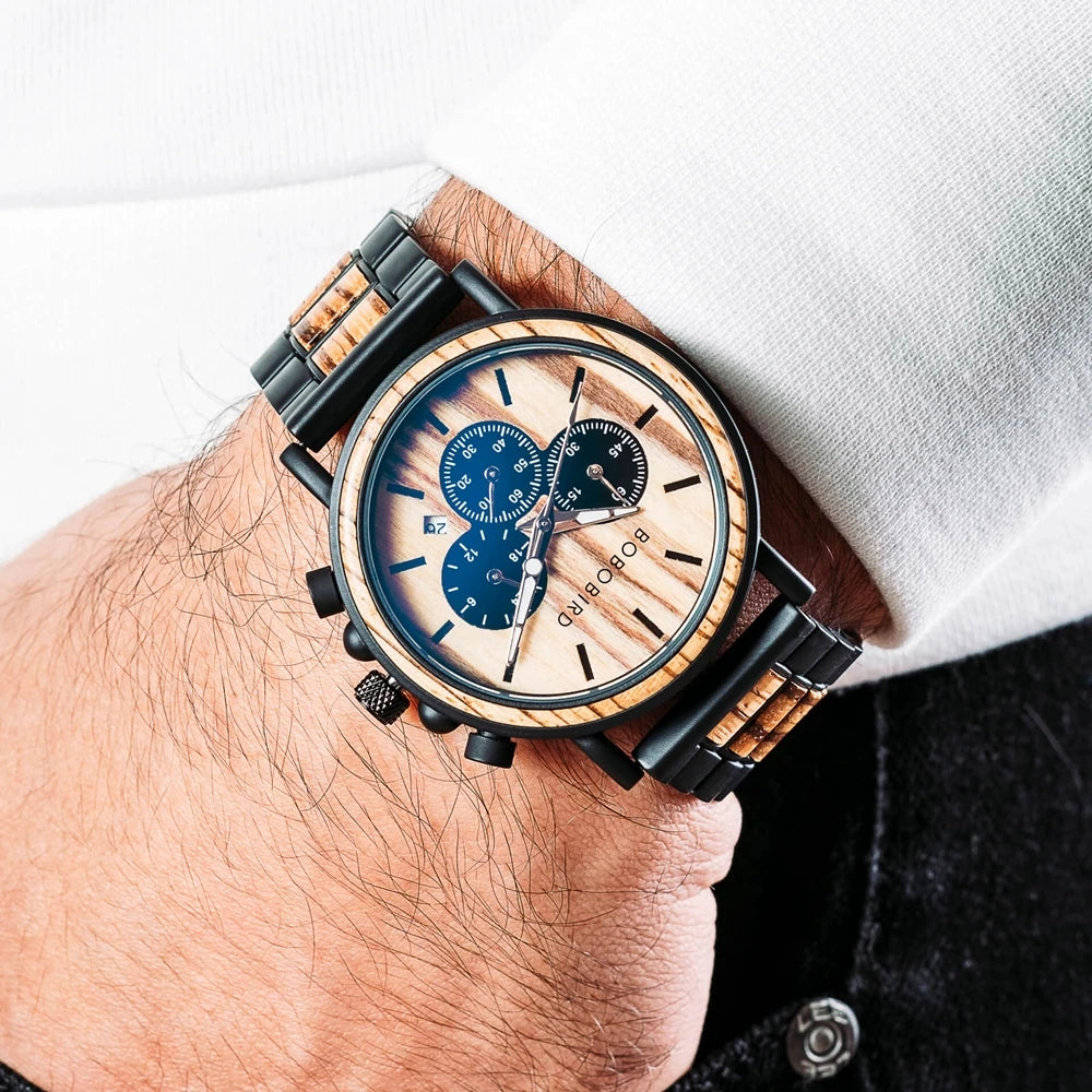 Men’s Wooden Chronograph Watch