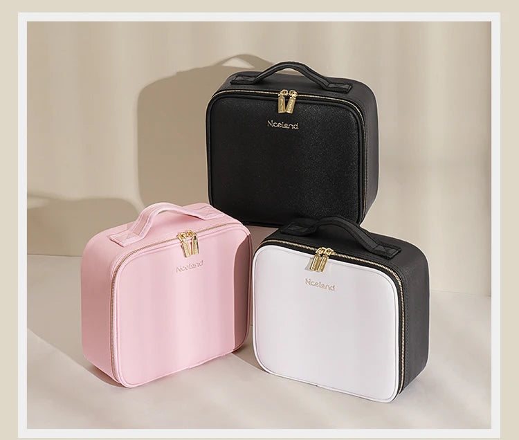 Makeup Travel Train Case with LED Mirror